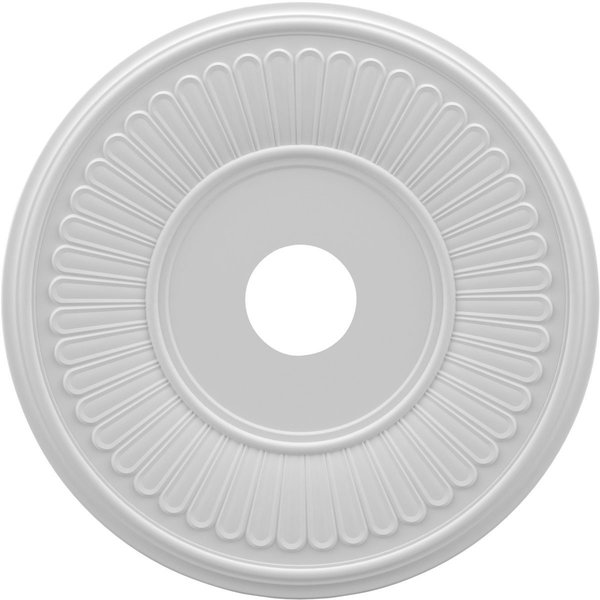Ekena Millwork Berkshire Thermoformed PVC Ceiling Medallion (Fits Canopies up to 8 3/8"), 19"OD x 3 1/2"ID x 1"P CMP19BE